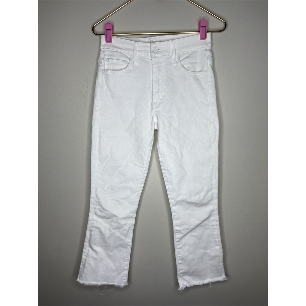 Mother The Insider Crop Step Fray in Fairest of Them All White Sz 26